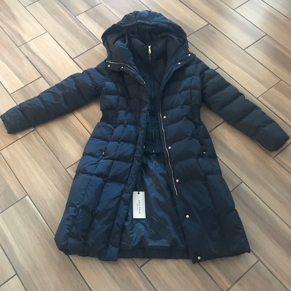 Cole Haan Quilted Coat With Inner Bib 